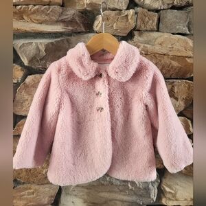Edgehill Collection Luxe Pink Faux Fur Kids Coat 24m Dressy